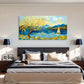 Geometric Yellow Tree Retro Wall Art Canvas Office Home Room Framed 120x60cm