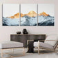 3pcs Snowy Mountain Peak Majestic Golden Perfect Wall Art Set Canvas Framed 40x60cm - High Quality Print 100% Australian Made Wall Canvas Ready to Hang