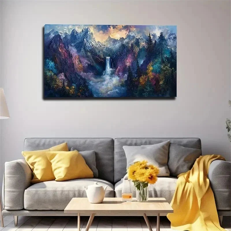 A Wide View Of Mountains Wall Art Canvas Office Home Room Framed 120x60cm
