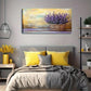 Vibrant Purple Lavender Woven Wall Art Canvas Office Home Room Framed 120x60cm