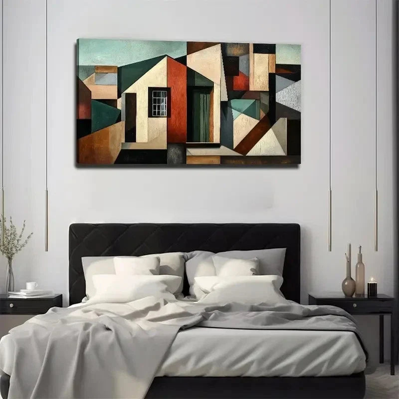Block Architecture Perfect Wall Art Canvas Office Home Room Framed 80x45cm