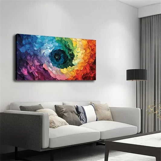 Colorful Swirl Design Modern Wall Art Canvas Office Home Room Framed 120x60cm