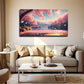 Pink Leaves Dreamlike Wall Art Canvas Office Home Room Framed 80x45cm