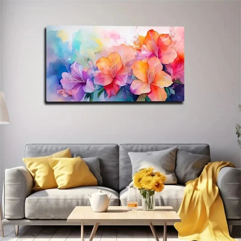 Wildflower Romantic Spaces Wall Art Canvas Office Home Room Framed 120x60cm
