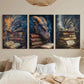 3pcs Fantasy Dragon Creature Reading Nook Metal Print Ready to Hang Art