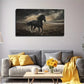 Black Horse Riding In Stormy Wall Art canvas office home room framed 120x60cm
