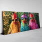 3pcs Modern Fashionable Roosters with Sunglasses Wall Art Set Canvas Framed 40x60cm - High Quality Print 100% Australian Made Wall Canvas Ready to Hang
