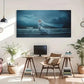 Seaside Woman In White Dress Wall Art Canvas Office Home Room Framed 120x60cm