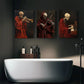 3pcs Abstract Skeletons Playing Music Instruments Metal Print Ready to Hang Art
