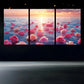 3pcs Rose River Sunset Relief Metal Print Ready to Hang Art