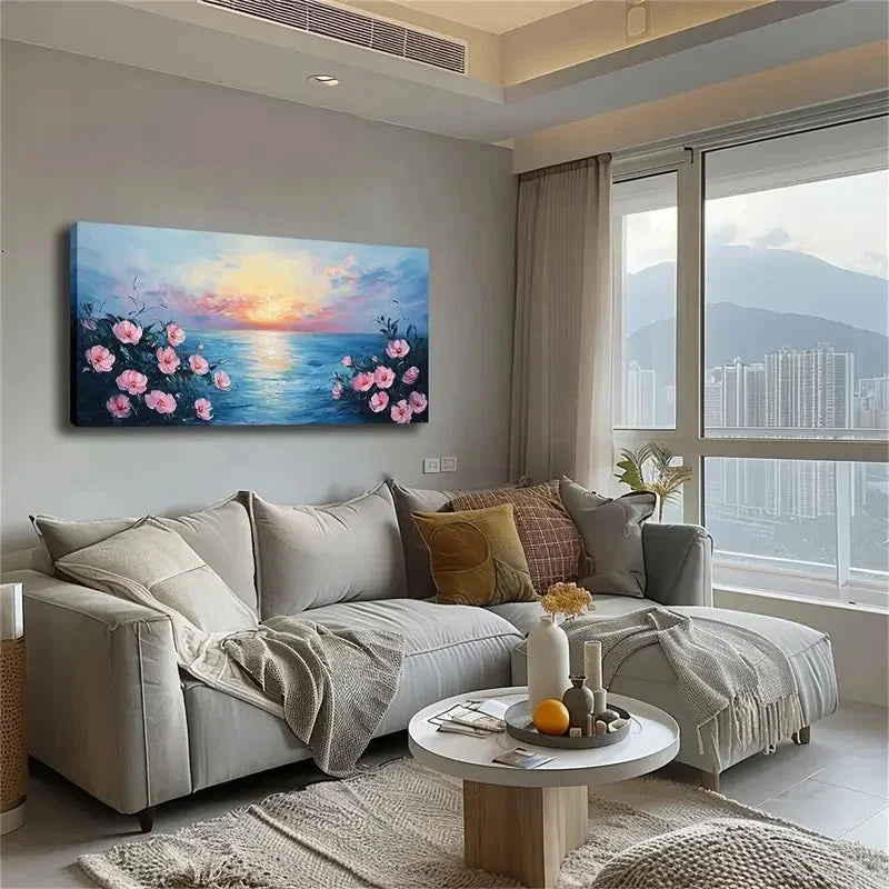 Purple And Orange-Yellow Clouds Wall Art Canvas Office Home Room Framed 120x60cm