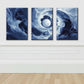 3pcs Abstract Digital Dark Light Perfect Wall Art Set Canvas Framed 40x60cm - High Quality Print 100% Australian Made Wall Canvas Ready to Hang