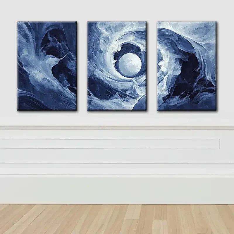 3pcs Abstract Digital Dark Light Perfect Wall Art Set Canvas Framed 40x60cm - High Quality Print 100% Australian Made Wall Canvas Ready to Hang