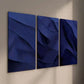 3pcs Modern Minimalist Abstract Navy Blue Decor Wall Art Set Canvas Framed 40x60cm - High Quality Print 100% Australian Made Wall Canvas Ready to Hang