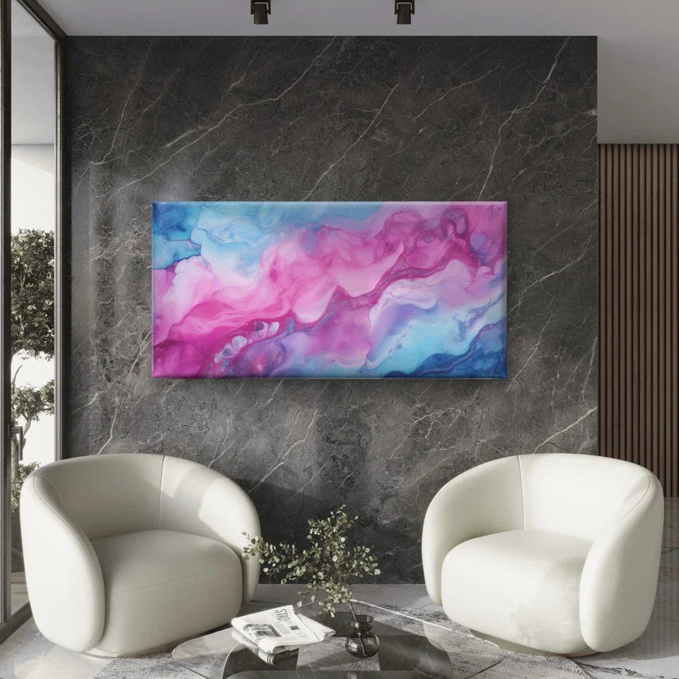 Marble Texture Background Wall Art Canvas Office Home Room Framed 80x45cm