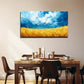 Blue Sky Golden Wheat Fields Wall Art canvas office home room framed 120x60cm