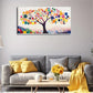 Leaves of Big Tree Circles Wall Art Canvas Office Home Room Framed 120x60cm
