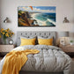 Coastal Paragliding Wall Art Canvas Office Home Room Framed 80x45cm