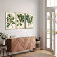 3pcs Abstract Green Leaves Botanical Vintage Wall Art Set Canvas Framed 40x60cm - High Quality Print 100% Australian Made Wall Canvas Ready to Hang