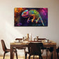 Chameleon Portrait Colourful Wall Art Canvas Office Home Room Framed 80x45cm