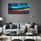 Vibrant Red Rose Field Starry Wall Art Canvas Office Home Room Framed 120x60cm