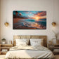Empty Beach Scene Perfect Wall Art Canvas Office Home Room Framed 80x45cm