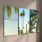 3pcs Tropical Palm Tree Beach Landscape Wall Art Set Canvas Framed 40x60cm - High Quality Print 100% Australian Made Wall Canvas Ready to Hang
