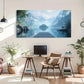 Vintage-Inspired Mountain Lake Wall Art Canvas Office Home Room Framed 120x60cm
