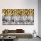 Abstract Golden Forest Wall Art Canvas Office Home Room Framed 120x60cm