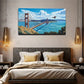 Golden Gate Bridge Blue Sky Wall Art Canvas Office Home Room Framed 120x60cm