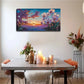 Sunset Beach Scene Pink Purple Wall Art Canvas Office Home Room Framed 120x60cm