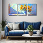 3pcs Yellow Sunflowers Placed in a Vase Perfect Wall Art Set Canvas Framed 40x60cm - High Quality Print 100% Australian Made Wall Canvas Ready to Hang