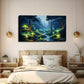 Enchanted Forest Vibrant Green Wall Art Canvas Office Home Room Framed 120x60cm