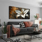 One Lily Flower Petals Dark Wall Art Canvas Office Home Room Framed 120x60cm