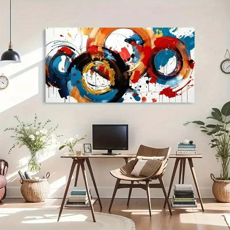 Elegant Abstract White & Golden Lines Wall Art Canvas Office Home Room Framed 120x60cm