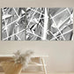 3pcs Abstract Black Designs And White Lines Wall Art Set Canvas Framed 40x60cm - High Quality Print 100% Australian Made Wall Canvas Ready to Hang