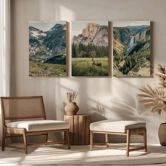 3pcs Yosemite National Park Metal Print Ready to Hang Art