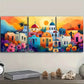 3pcs s Greek island style town Wall Art Set Canvas Framed 40x60cm - High Quality Print 100% Australian Made Wall Canvas Ready to Hang