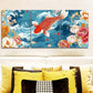 3pcs wo Red and White Carp, Luxurious Metal Print Ready to Hang Art