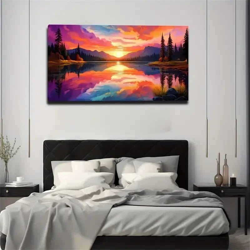 Gorgeous Sunsets And Sunsets Wall Art Canvas Office Home Room Framed 120x60cm