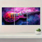 3pcs Vibrant Purple & Pink Guitar Design Metal Print Ready to Hang Art
