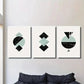 3pcs Black and Blue Nordic Geometric Design Wall Art Set Canvas Framed 40x60cm - High Quality Print 100% Australian Made Wall Canvas Ready to Hang