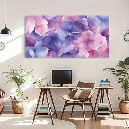 Soft Pastel Flowers Watercolor Wall Art Canvas Office Home Room Framed 120x60cm