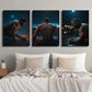3pcs Gym & Home Rainy Night Athlete Training Wall Art Set Canvas Framed 40x60cm - High Quality Print 100% Australian Made Wall Canvas Ready to Hang