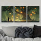 3pcs Lanterns & Old Tree Night Scene Perfect Wall Art Set Canvas Framed 40x60cm - High Quality Print 100% Australian Made Wall Canvas Ready to Hang