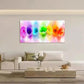 Vibrant Blossom Rainbow Poppies Wall Art Canvas Office Home Room Framed 120x60cm