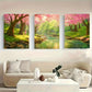 3pcs A Serene Forest Scene with Cherry Metal Print Ready to Hang Art