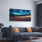 Vibrant Red Rose Field Starry Wall Art Canvas Office Home Room Framed 120x60cm