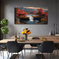 Red Leaf Forest & Mountain Wall Art canvas office home room framed 120x60cm