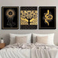 3pcs Black And Golden Witchcraft Painting Wall Art Set Canvas Framed 40x60cm - High Quality Print 100% Australian Made Wall Canvas Ready to Hang